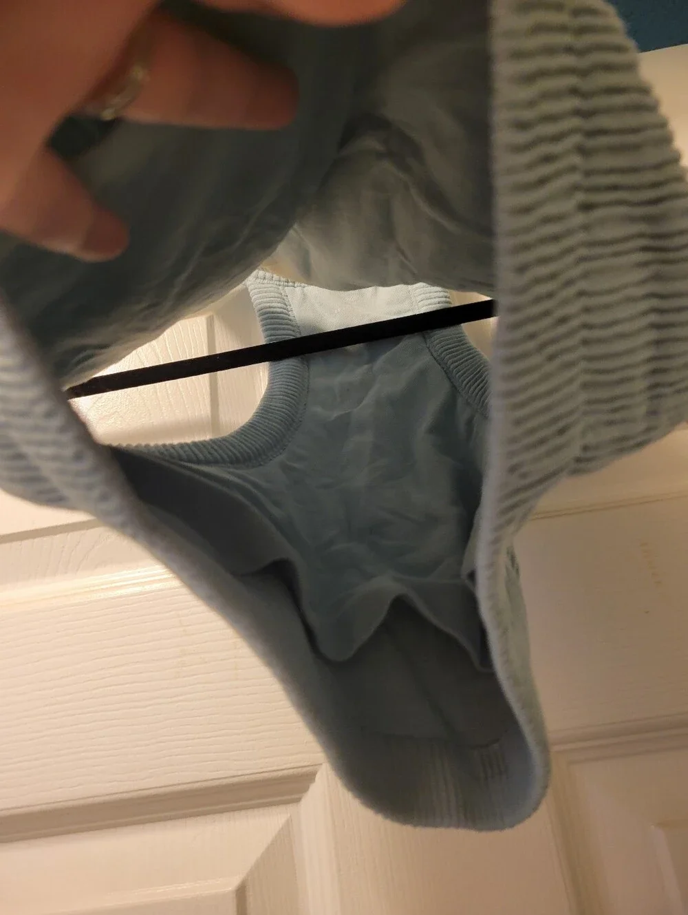 aerie Light Blue Ribbed Halter Crop Top M